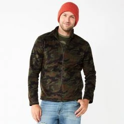 Men's Sonoma Goods For Life® Polar-Fleece Full-Zip Jacket Burgundy Aztec