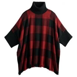 Women's Sonoma Goods For Life® Turtleneck Poncho Red Black -Sonoma Goods For Life Shop unnamed file 6991