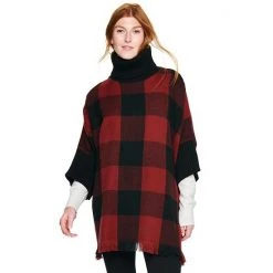 Women's Sonoma Goods For Life® Turtleneck Poncho Red Black -Sonoma Goods For Life Shop unnamed file 6995