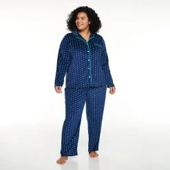 Plus Size Sonoma Goods For Life® Velour Pajama Shirt & Pajama Pants Set Lavendar Tie Dye