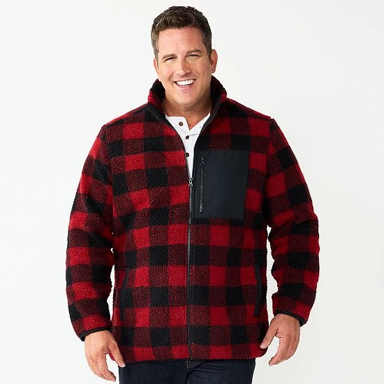 Big & Tall Sonoma Goods For Life® Sherpa Full-Zip Jacket Blue Southwestern 7 Big & Tall Sonoma Goods For Life® Sherpa Full-Zip Jacket Blue Southwestern - Image 5