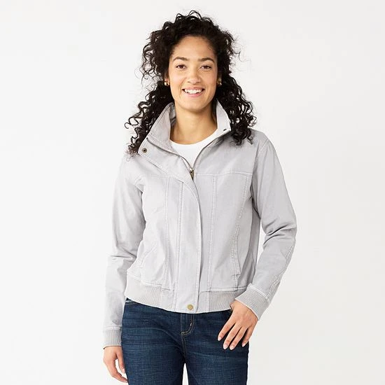 Petite Sonoma Goods For Life® Shrunken Jacket Dark Gray 4 Petite Sonoma Goods For Life® Shrunken Jacket Dark Gray - Image 2
