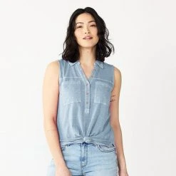 Women's Sonoma Goods For Life® Popover V-neck Utility Tank Yellow Green -Sonoma Goods For Life Shop unnamed file 7306