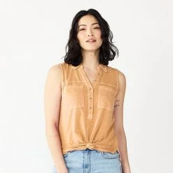 Women's Sonoma Goods For Life® Popover V-neck Utility Tank Yellow Green -Sonoma Goods For Life Shop unnamed file 7308