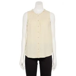 Women's Sonoma Goods For Life® Button-Front Ruffle Tank Olive -Sonoma Goods For Life Shop unnamed file 7325