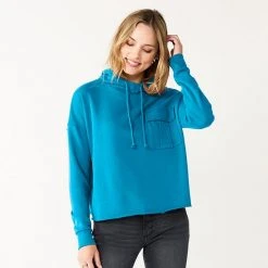 Women's Sonoma Goods For Life® Cozy Relaxed Hoodie Medium Blue -Sonoma Goods For Life Shop unnamed file 7366