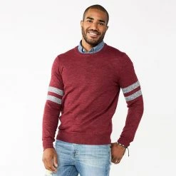 Men's Sonoma Goods For Life® Supersoft Crewneck Sweater Gray Sleeve Stripe -Sonoma Goods For Life Shop unnamed file 743
