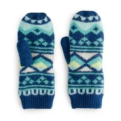 Women's Sonoma Goods For Life® Fairisle And Solid Lined Mittens Cool Blue -Sonoma Goods For Life Shop unnamed file 7439