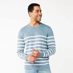 Men's Sonoma Goods For Life® Supersoft Crewneck Sweater Gray Sleeve Stripe -Sonoma Goods For Life Shop unnamed file 746