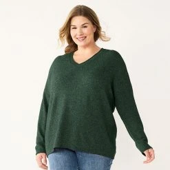 Plus Size Sonoma Goods For Life® V-Neck Pullover Sweater Red