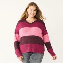 Plus Size Sonoma Goods For Life® V-Neck Pullover Sweater Red -Sonoma Goods For Life Shop unnamed file 7516