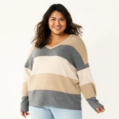 Plus Size Sonoma Goods For Life® V-Neck Pullover Sweater Red -Sonoma Goods For Life Shop unnamed file 7519