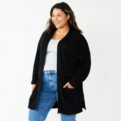 Plus Size Sonoma Goods For Life® Favorite Long Sleeve Cardigan Black -Sonoma Goods For Life Shop unnamed file 770