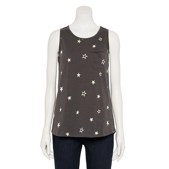Women's Sonoma Goods For Life® High-Neck Tank Grey White Stars 17 Women's Sonoma Goods For Life® High-Neck Tank Grey White Stars - Image 15