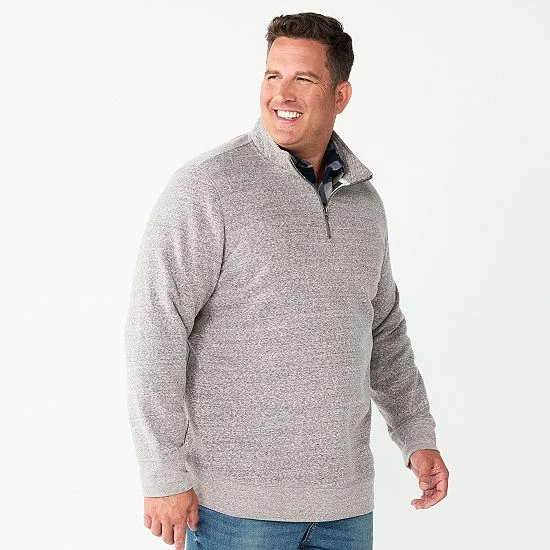 Big & Tall Sonoma Goods For Life® Quarter-Zip Fleece Olive 7 Big & Tall Sonoma Goods For Life® Quarter-Zip Fleece Olive - Image 5
