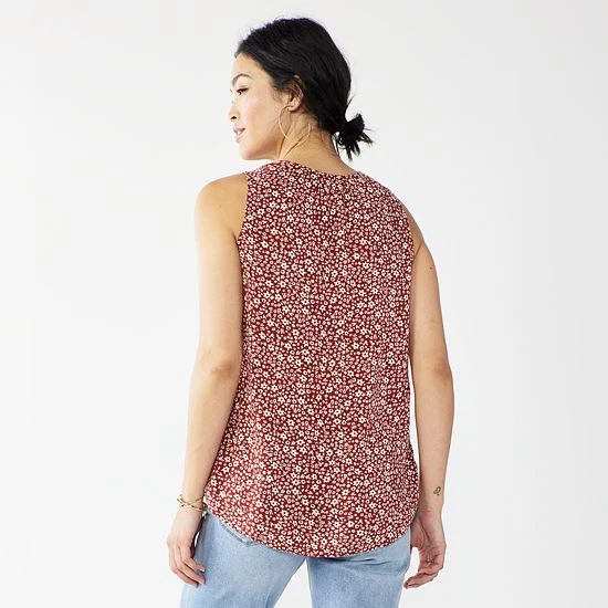 Women's Sonoma Goods For Life® V-Neck Tank Lime Sketch Diamond 4 Women's Sonoma Goods For Life® V-Neck Tank Lime Sketch Diamond - Image 2