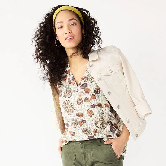 Women's Sonoma Goods For Life® V-Neck Tank Lime Sketch Diamond 12 Women's Sonoma Goods For Life® V-Neck Tank Lime Sketch Diamond - Image 10