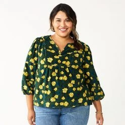Plus Size Sonoma Goods For Life® Notchneck Long Sleeve Top Large Red Floral -Sonoma Goods For Life Shop unnamed file 7844