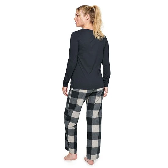 Women's Sonoma Goods For Life® Knit Top & Microfleece Pajama Pants Set Red Plaid 4 Women's Sonoma Goods For Life® Knit Top & Microfleece Pajama Pants Set Red Plaid - Image 2