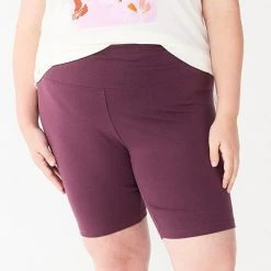 Plus Size Sonoma Goods For Life® High-Waisted Bike Shorts Dark Dusty Heather