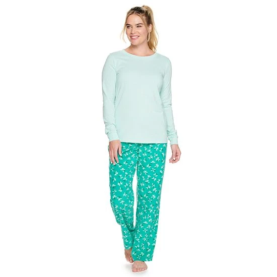 Women's Sonoma Goods For Life® Knit Top & Microfleece Pajama Pants Set Red Plaid 6 Women's Sonoma Goods For Life® Knit Top & Microfleece Pajama Pants Set Red Plaid - Image 4