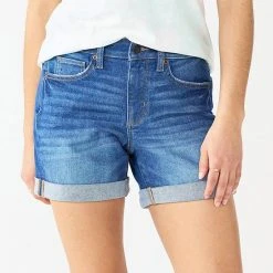 Women's Sonoma Goods For Life® High-Rise Curvy 5" Denim Shorts Bohemian