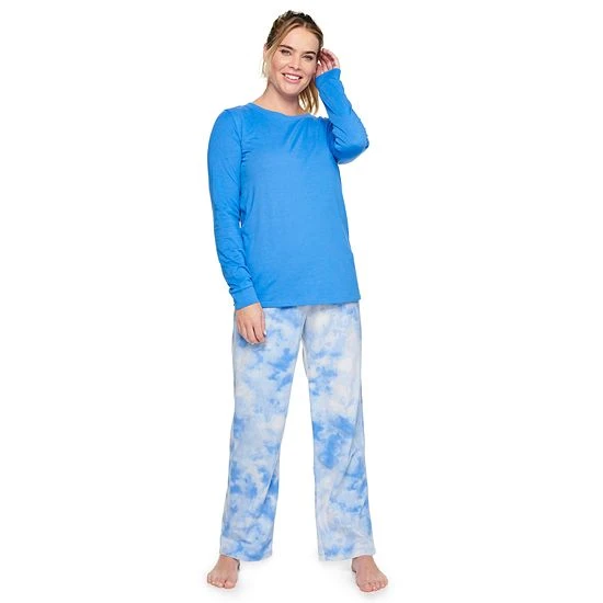 Women's Sonoma Goods For Life® Knit Top & Microfleece Pajama Pants Set Red Plaid 8 Women's Sonoma Goods For Life® Knit Top & Microfleece Pajama Pants Set Red Plaid - Image 6
