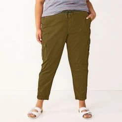 Plus Size Sonoma Goods For Life® Midrise Utility Jogger Pants Mauve