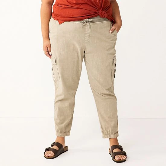 Plus Size Sonoma Goods For Life® Midrise Utility Jogger Pants Mauve 7 Plus Size Sonoma Goods For Life® Midrise Utility Jogger Pants Mauve - Image 5