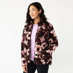 Women's Sonoma Goods For Life® Zip Front Sherpa Jacket Blue