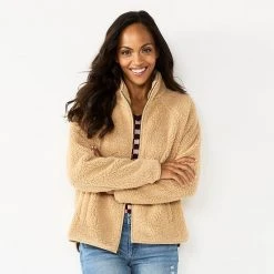 Women's Sonoma Goods For Life® Zip Front Sherpa Jacket Blue -Sonoma Goods For Life Shop unnamed file 799