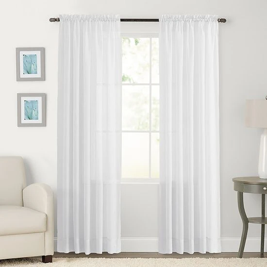 Sonoma Goods For Life® 2-pack Sheer Crushed Voile Window Curtain Ivory 6 Sonoma Goods For Life® 2-pack Sheer Crushed Voile Window Curtain Ivory - Image 4