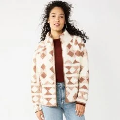 Women's Sonoma Goods For Life® Zip Front Sherpa Jacket Blue -Sonoma Goods For Life Shop unnamed file 802