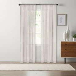 Sonoma Goods For Life® Open Weave Stripe Sheer Set Of 2 Window Curtain Panels Linen