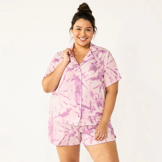 Plus Size Sonoma Goods For Life® Truly Soft Short Sleeve Pajama Shirt And Pajama Shorts Sleep Set Medley 3 Plus Size Sonoma Goods For Life® Truly Soft Short Sleeve Pajama Shirt And Pajama Shorts Sleep Set Medley