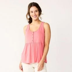 Women's Sonoma Goods For Life® Button Utility Tank Melon Pink