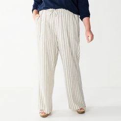 Plus Size Sonoma Goods For Life® Linen-Blend Wide-Leg Pants Cinnamon Stripe -Sonoma Goods For Life Shop unnamed file 8360
