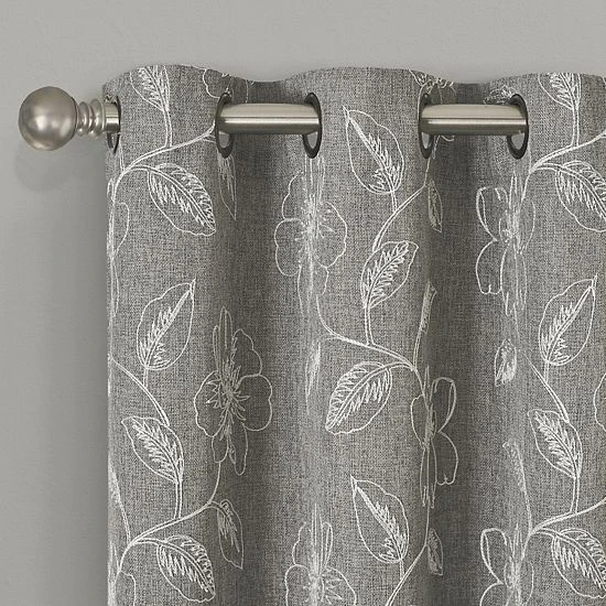 Sonoma Goods For Life® 2-pack Floral Embroidered Dynasty Blackout Window Curtains Tan 4 Sonoma Goods For Life® 2-pack Floral Embroidered Dynasty Blackout Window Curtains Tan - Image 2