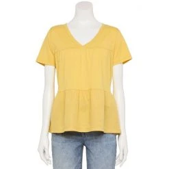 Women's Sonoma Goods For Life® Tiered V-Neck Top Yellow -Sonoma Goods For Life Shop unnamed file 8474