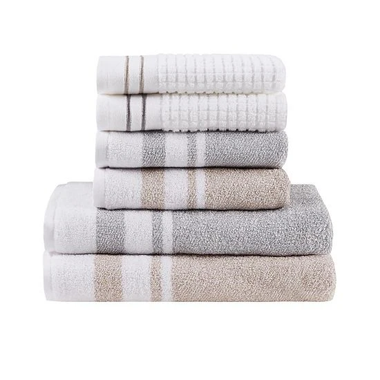 Sonoma Goods For Life® Spa Border Bath Towel Gray 5 Sonoma Goods For Life® Spa Border Bath Towel Gray - Image 3