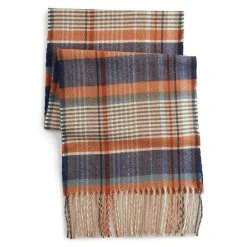 Men's Sonoma Goods For Life® Blue & Orange Plaid Woven Scarf