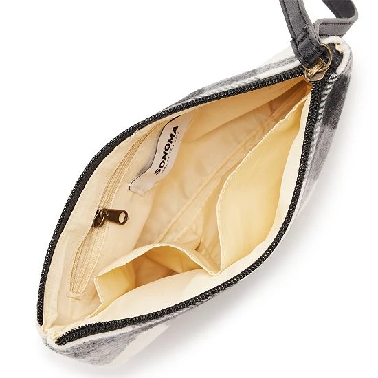 Sonoma Goods For Life® Women's Wristlet Pouch Black Gray White Plaid 5 Sonoma Goods For Life® Women's Wristlet Pouch Black Gray White Plaid - Image 3
