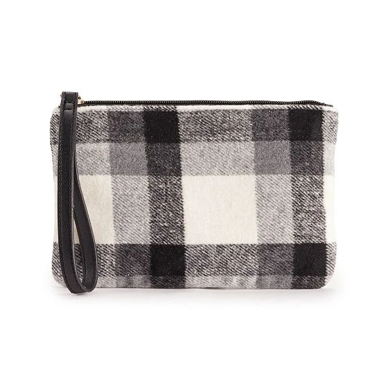 Sonoma Goods For Life® Women's Wristlet Pouch Black Gray White Plaid 6 Sonoma Goods For Life® Women's Wristlet Pouch Black Gray White Plaid - Image 4