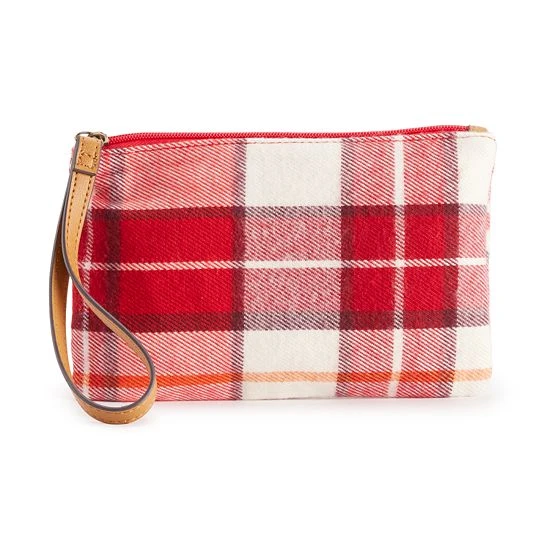 Sonoma Goods For Life® Women's Wristlet Pouch Black Gray White Plaid 7 Sonoma Goods For Life® Women's Wristlet Pouch Black Gray White Plaid - Image 5