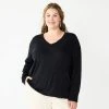 Plus Size Sonoma Goods For Life® Favorite Long Sleeve V-Neck Tee Red Floral -Sonoma Goods For Life Shop unnamed file 882
