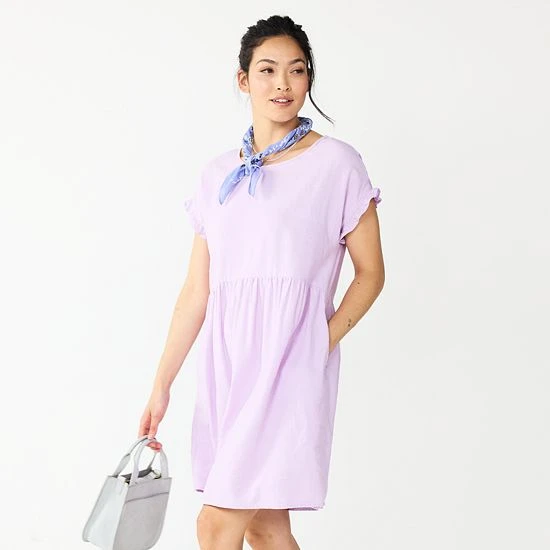 Women's Sonoma Goods For Life® Short Sleeve Popover Dress Brown 3 Women's Sonoma Goods For Life® Short Sleeve Popover Dress Brown