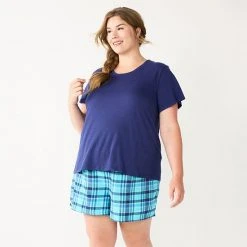 Plus Size Sonoma Goods For Life® Short Sleeve Pajama Top & Pajama Shorts Sleep Set Purple Color Pld -Sonoma Goods For Life Shop unnamed file 8915