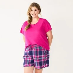 Plus Size Sonoma Goods For Life® Short Sleeve Pajama Top & Pajama Shorts Sleep Set Purple Color Pld -Sonoma Goods For Life Shop unnamed file 8917