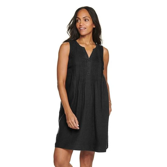 Women's Sonoma Goods For Life® Pintuck Linen-Blend Dress Black Floral 10 Women's Sonoma Goods For Life® Pintuck Linen-Blend Dress Black Floral - Image 8