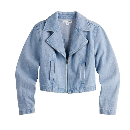 Women's Sonoma Goods For Life® X Lauren Lane Denim Jacket Light Blue Wash 6 Women's Sonoma Goods For Life® X Lauren Lane Denim Jacket Light Blue Wash - Image 4